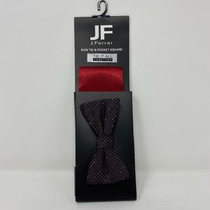 JF J. Ferrar Bow Tie & Pocket Square Combo Diamond